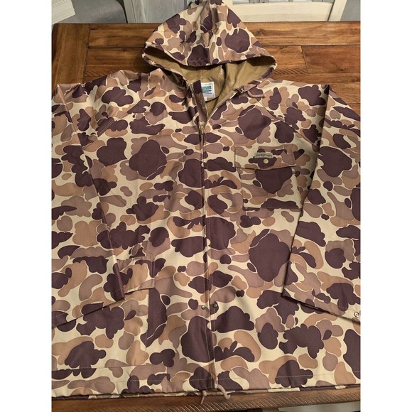 Vintage HODGMAN Camouflage Men’s XXL Full Zip Jacket- Poly/PVC, Hunting, 2XL - Picture 1 of 10